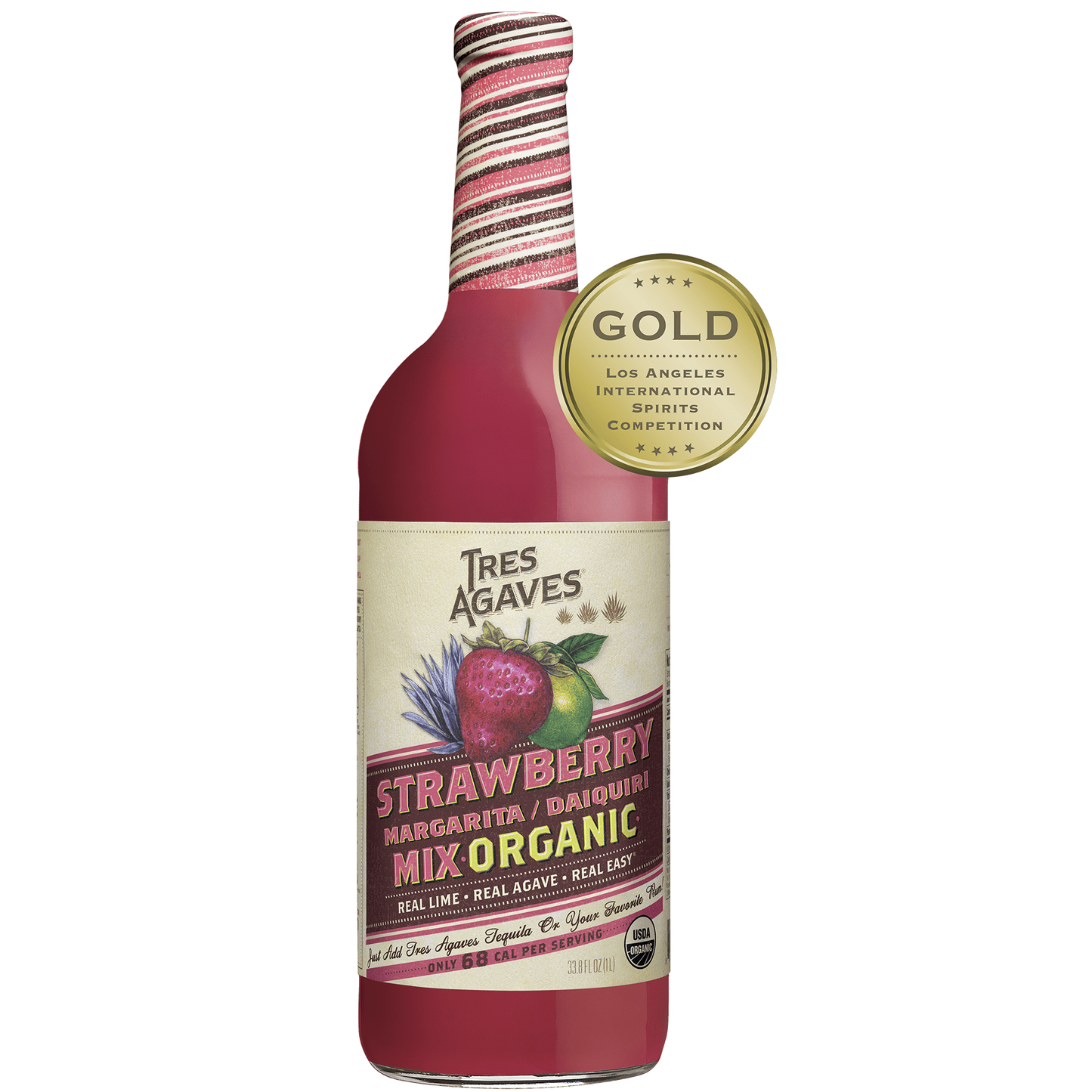 Organic Strawberry Margarita Mix by Tres Agaves, 1L