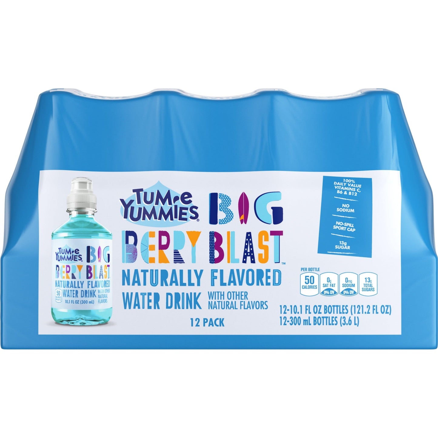 Tum-e Yummies Big Berry Blast Water, 10.1 fl oz, 12 Count Bottles