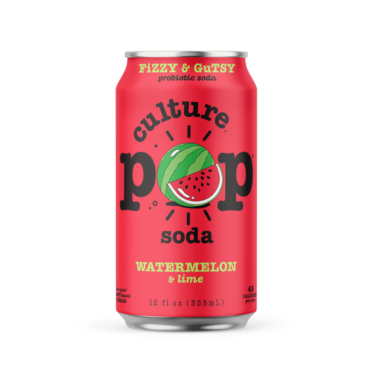 Watermelon Sparkling Probiotic Soda by Culture Pop, 12 oz Can