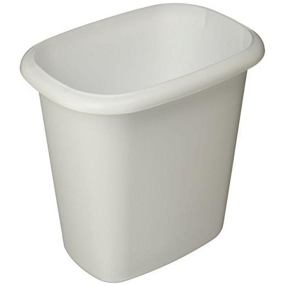 Rubbermaid FG295300 WHT Vanity Waste Basket, 6 qt Capacity, Oval, Plastic, White