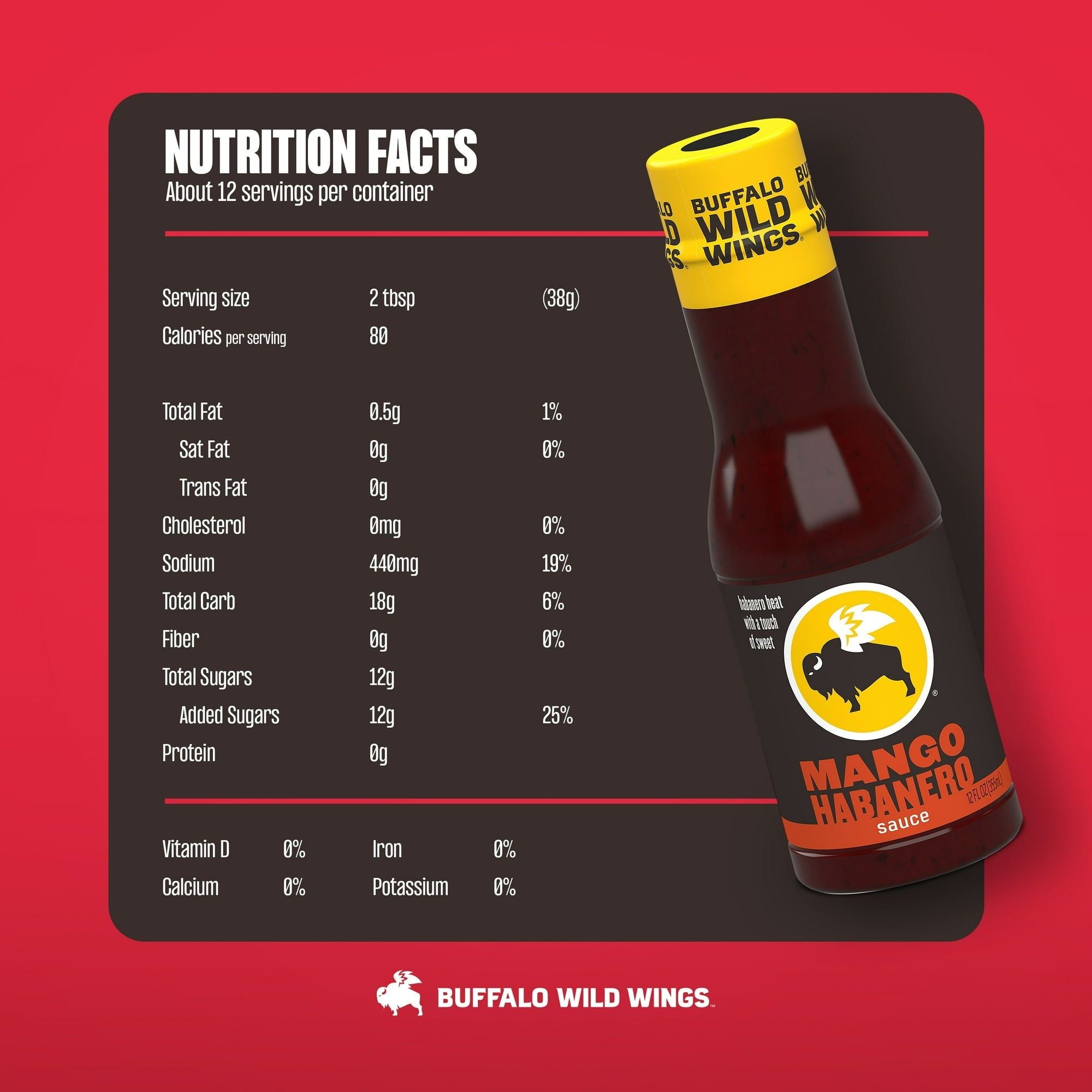 Buffalo Wild Wings Sweet & Spicy Mango Habanero Sauce, 12 oz Bottles - Triple Pack - Buffalo Wild Wings