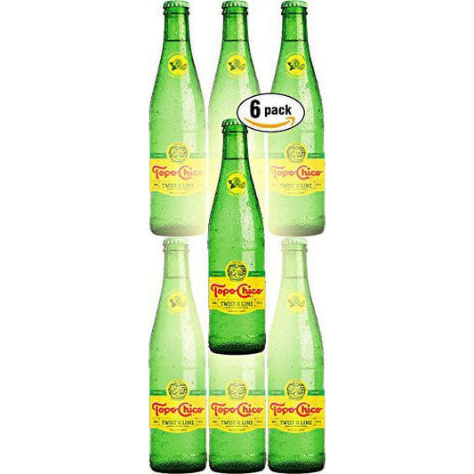 Topo Chico Lime Infused Sparkling Water, 12oz Glass Bottles - 6 Pack