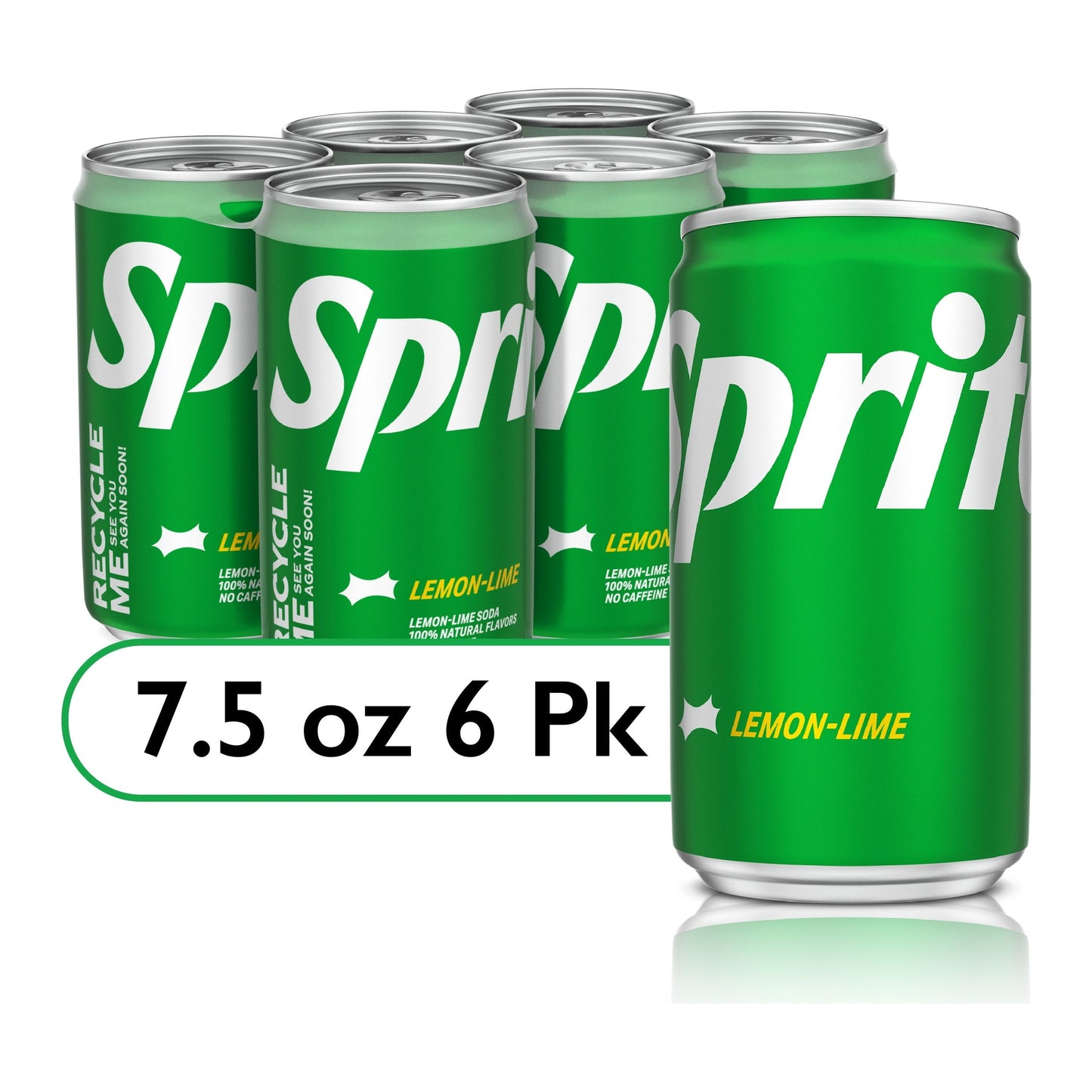 Sprite Mini Lemon Lime Soft Drink, 7.5 oz Cans, 6 Pack