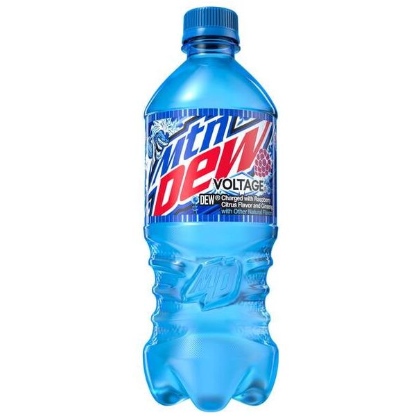 Mountain Dew Voltage Raspberry Citrus, 20 oz Bottles - 10 Count Pack