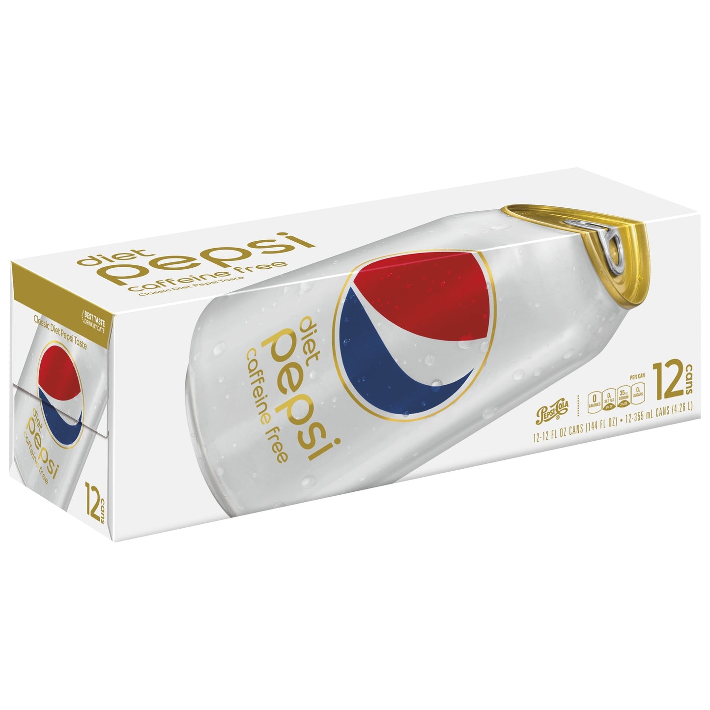 Caffeine-Free Diet Pepsi Cola Soda, 12 oz Cans - 12 Pack