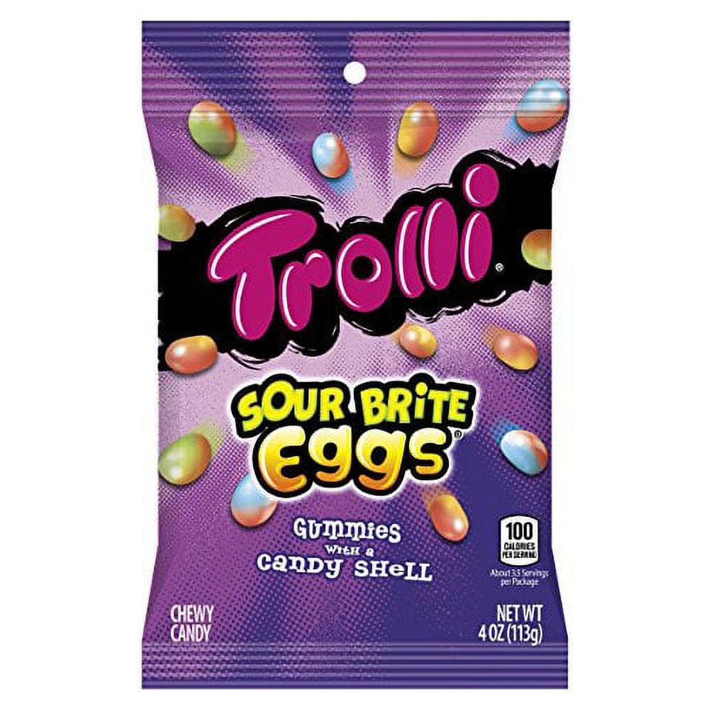 Trolli Peg Bag Sour Brite Eggs 12 Count - 4 oz