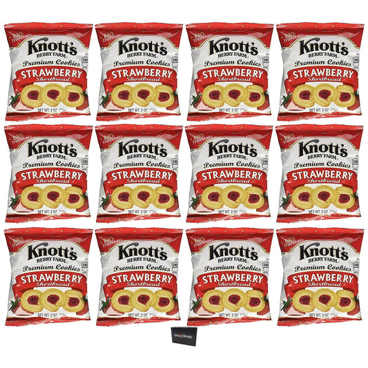 Knott's Berry Farm Strawberry Shortbread Cookie Bites - 12 Pack of 2 oz Bags