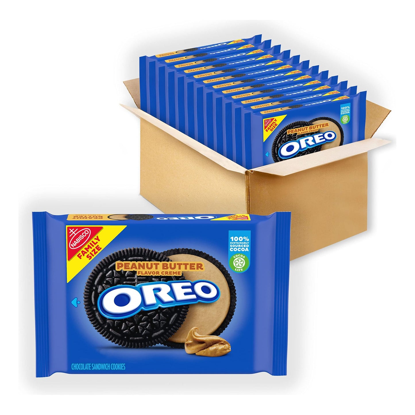 Chocolate Peanut Butter Oreo Sandwich Cookies, Family Size, 12 - 17 Oz Packs