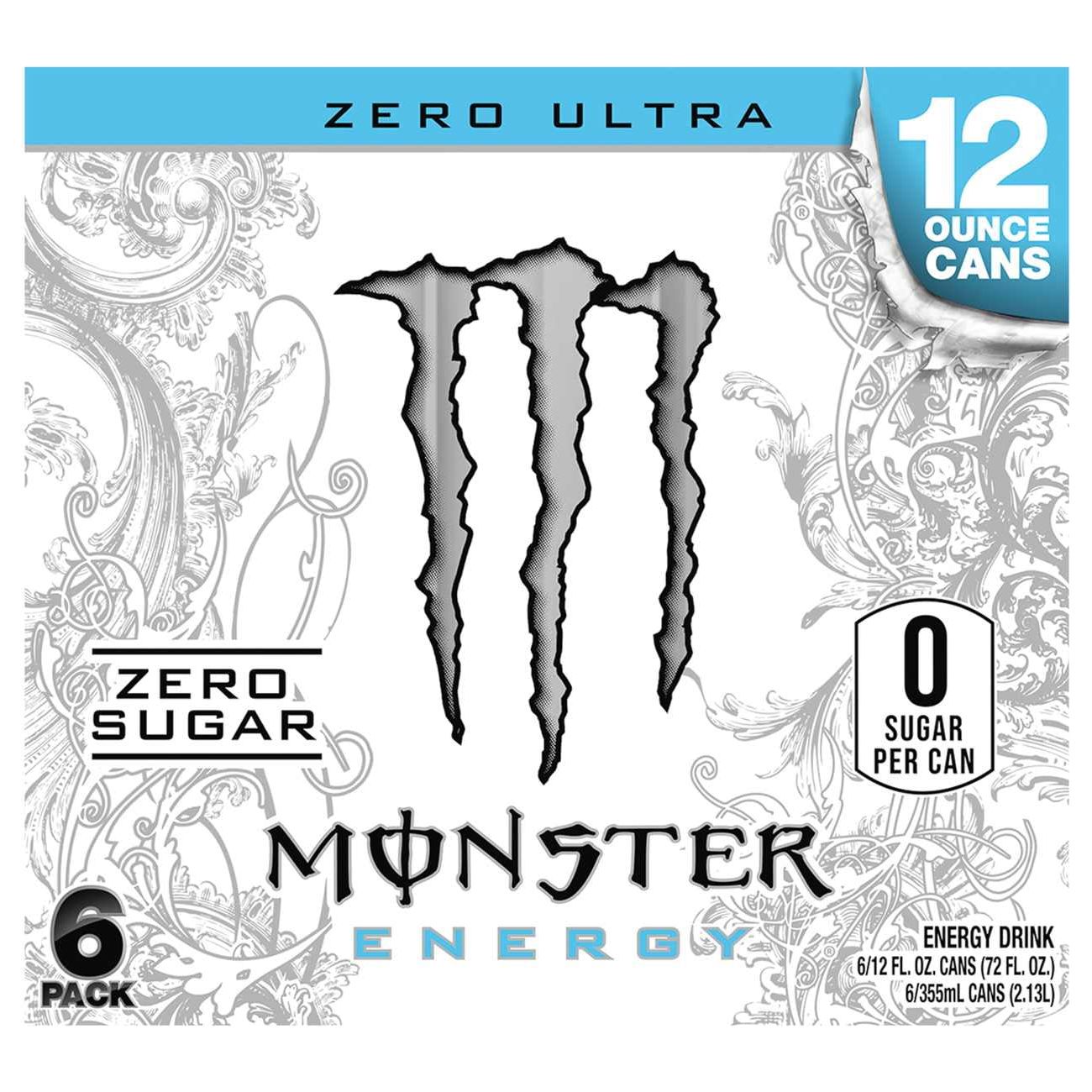 Monster Energy Zero Ultra Sugar-Free Energy Drink 6-Pack of 12 oz Cans