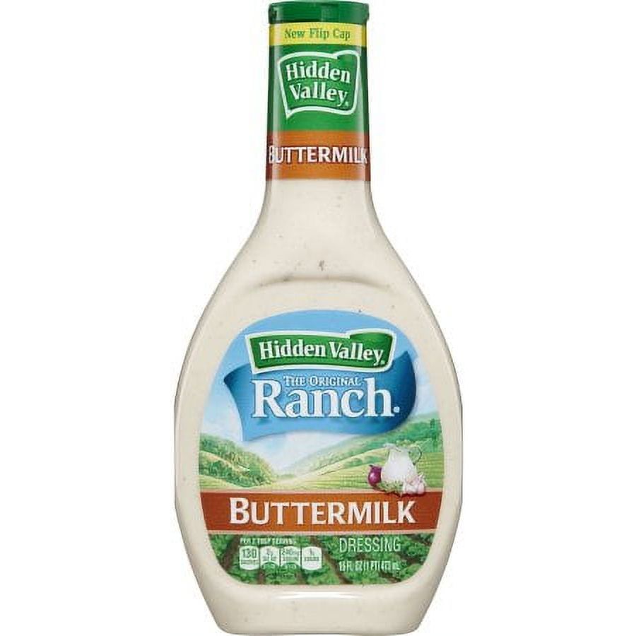 Hidden Valley Gluten-Free Buttermilk Ranch Dressing & Topping - 16 oz Bottles (Set of 2)