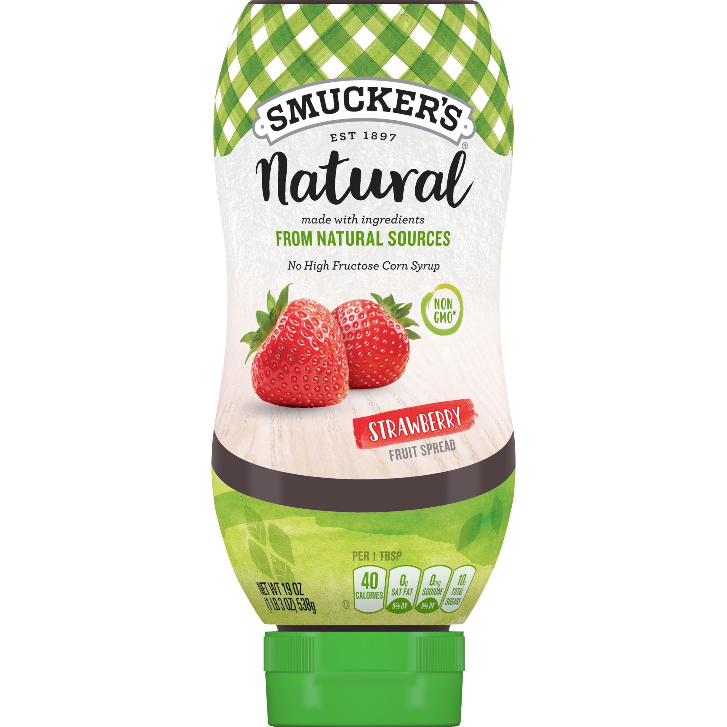 Smucker's Natural Strawberry Squeezable Fruit Spread, 19 oz - New - Smucker's