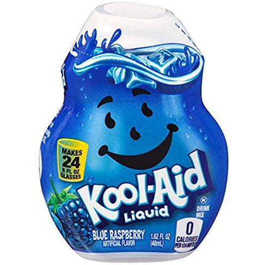 Kool Aid Liquid Blue Raspberry, Concentrate Drink Mix, 1.62 Fluid Ounce, Quantity of 10