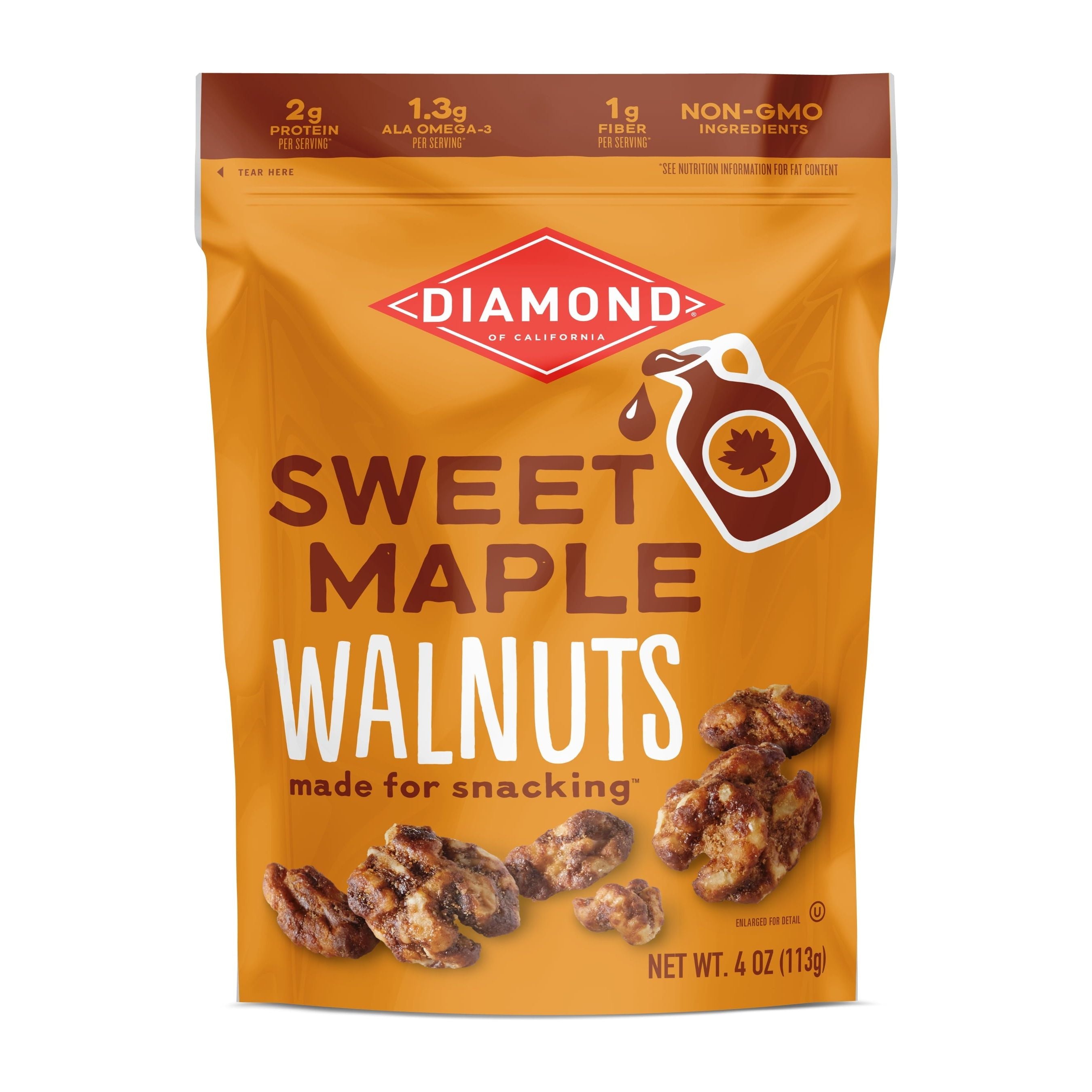 Sweet Maple Delight: Diamond of California Snack Walnuts, 4 oz - Diamond