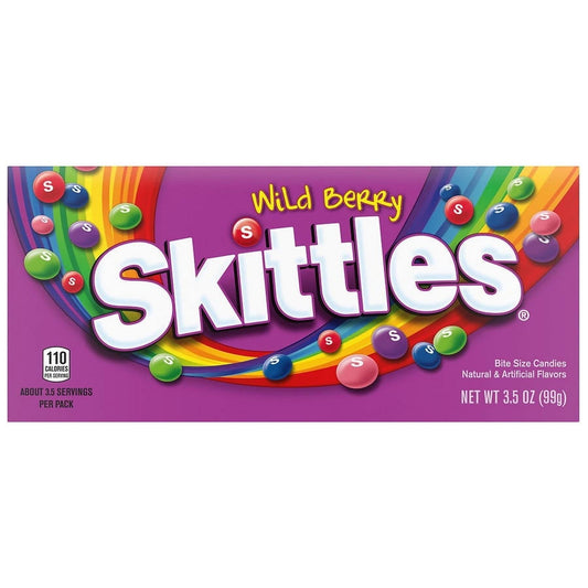 Skittles Wild Berry Theater Size Box 3.5 oz Pack of 2