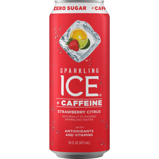 Sparkling Ice® + Caffeine Strawberry Citrus, 12-Pack of 16 Fl Oz Energy Drinks