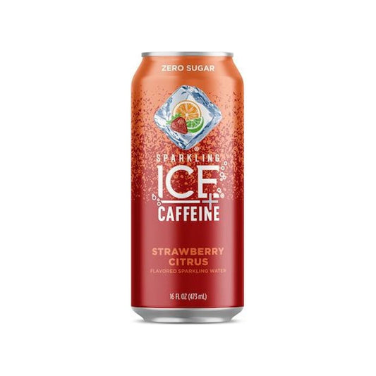 Strawberry Citrus Sparkling Water with Caffeine - 16oz Can, 12-Pack