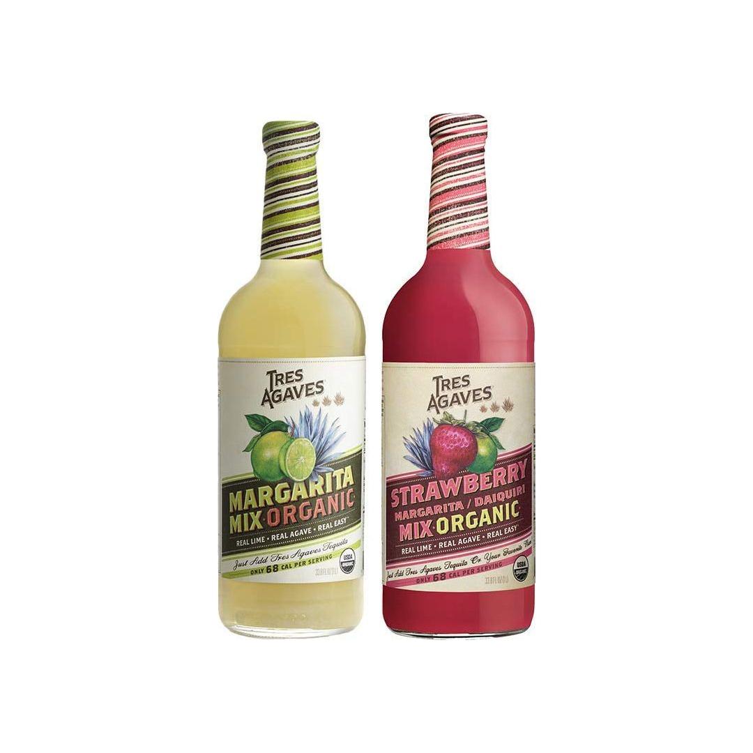 Tres Agaves-Non-Alcoholic- Strawberry Lime Margarita Mix Duo 1L Bottles - Tres Agaves