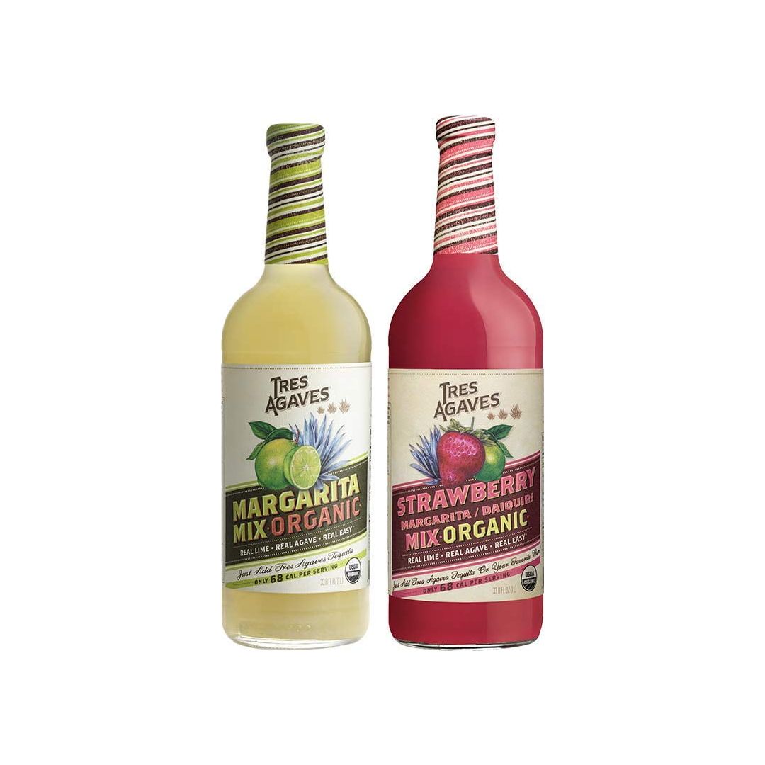 Tres Agaves Strawberry Lime Margarita Mix Duo 1L Bottles