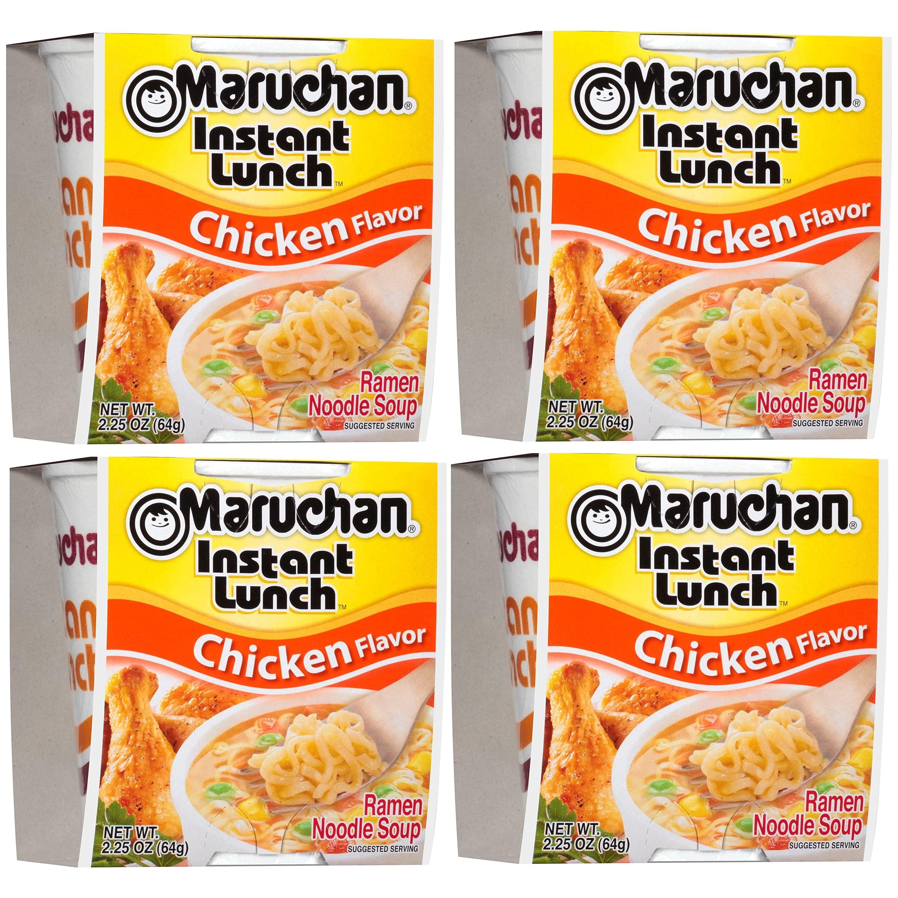 Maruchan Chicken Flavor Instant Ramen Noodle Soup - 4 Pack (2.25 oz Each) - Maruchan