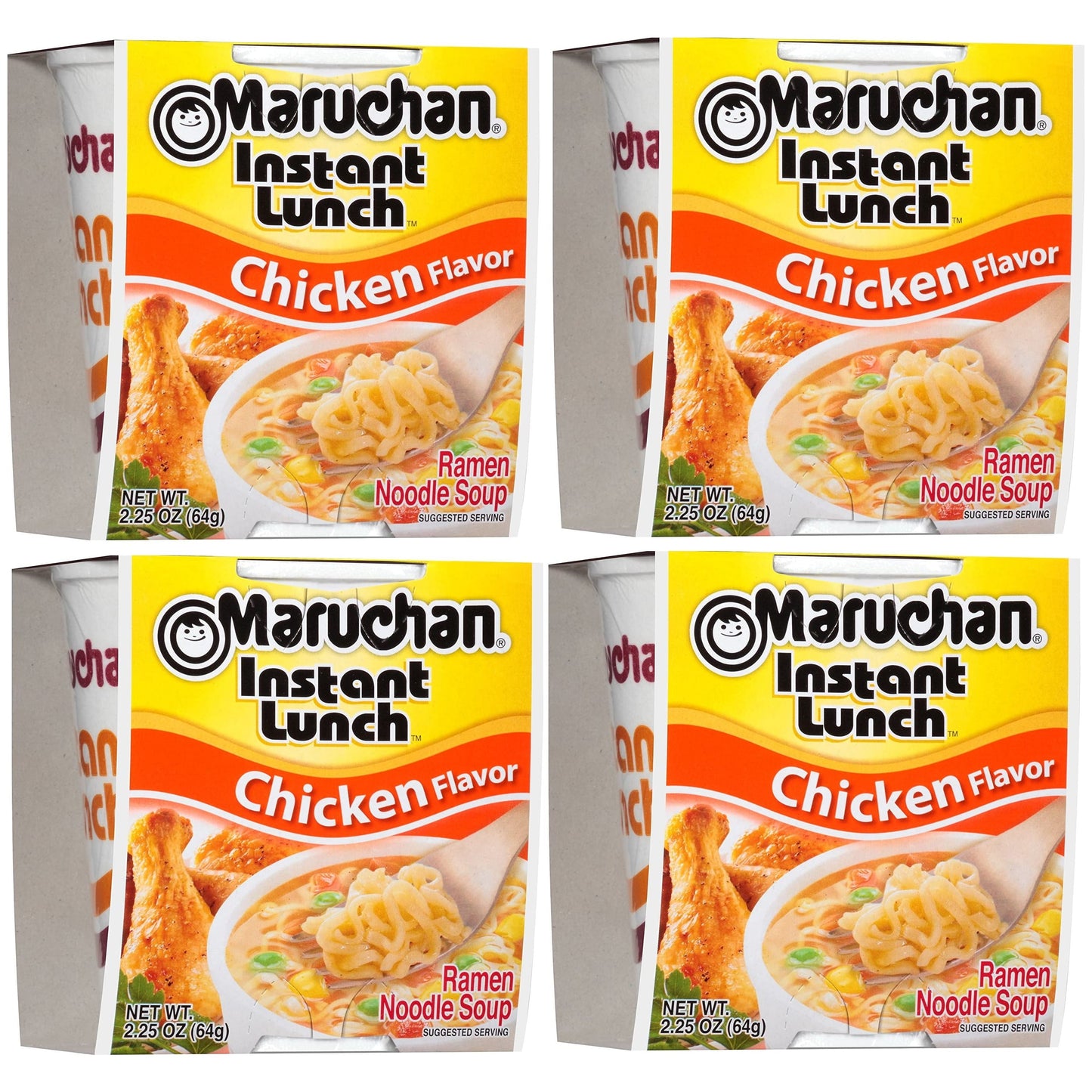 Maruchan Chicken Flavor Instant Ramen Noodle Soup - 4 Pack (2.25 oz Each)