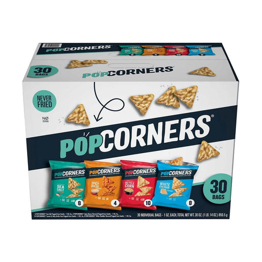 PopCorners Gourmet Popcorn, Variety Pack, 1.0 oz, 30 Count