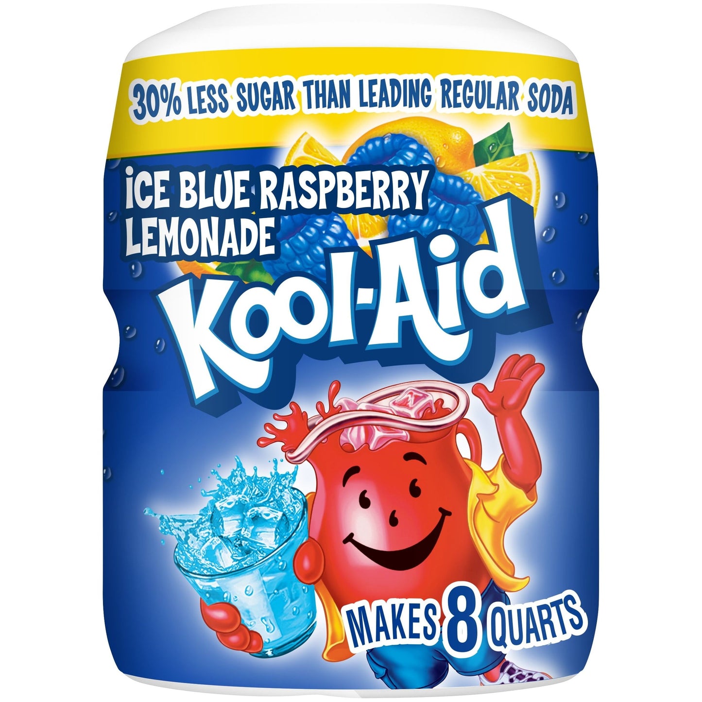 Kool-Aid Sugar-Sweetened Blue Raspberry Lemonade Artificially Flavored Powdered Soft Drink Mix, 20 oz Canister