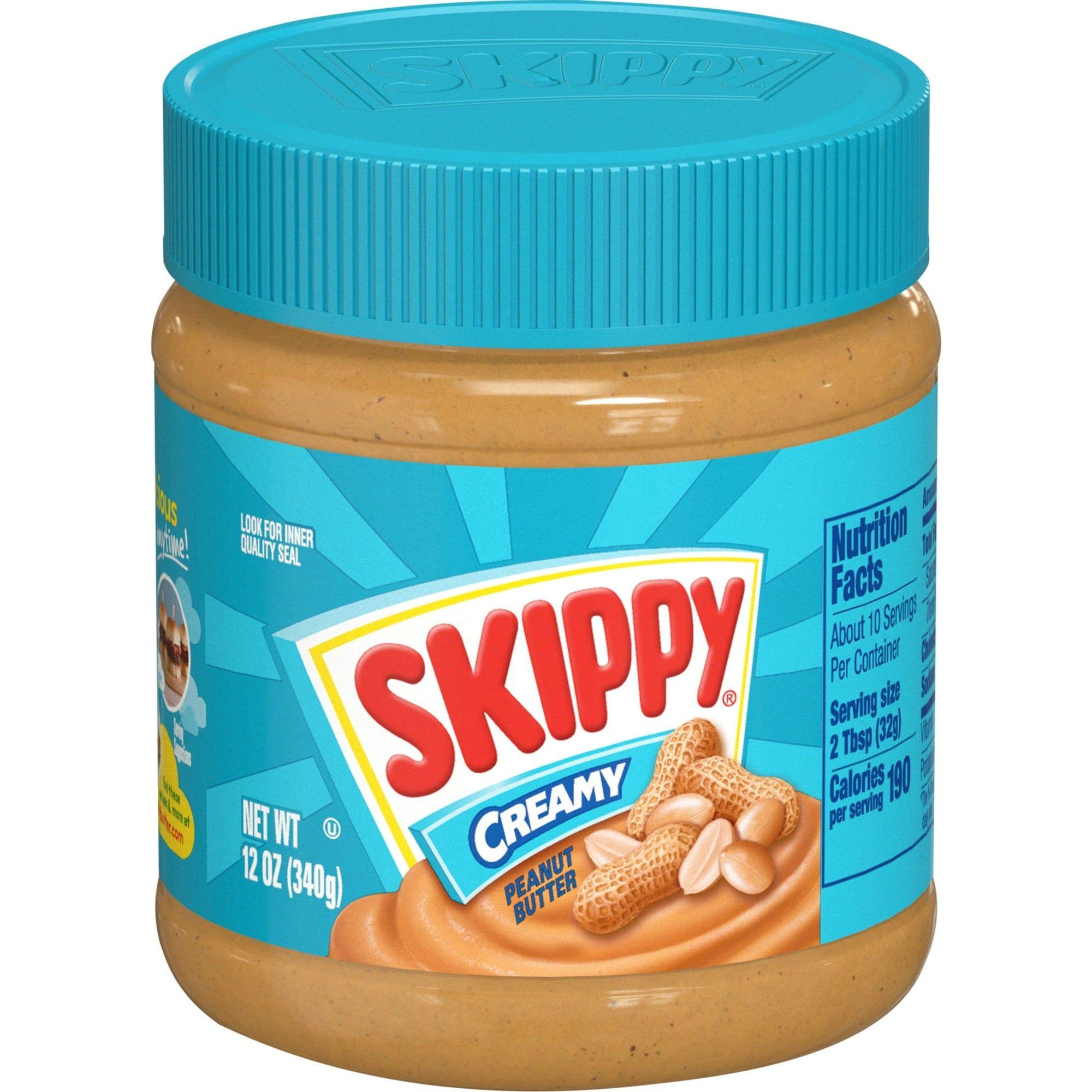 SKIPPY Creamy Peanut Butter, 12 oz, 7G Protein, New - Skippy