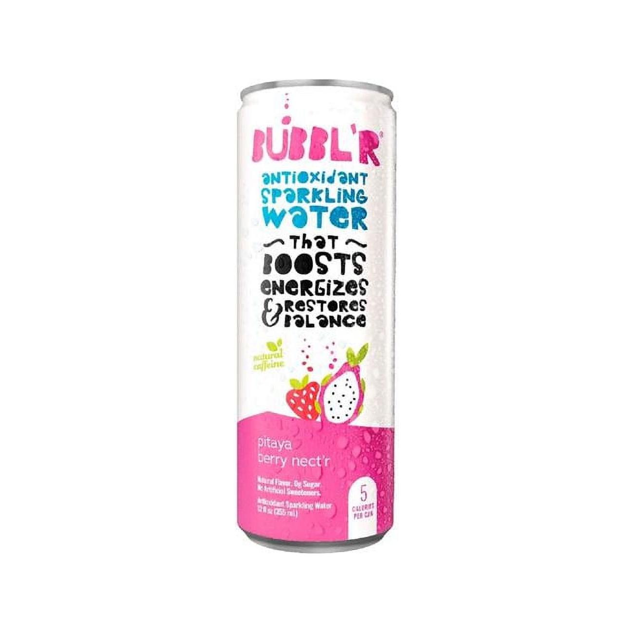 Bubbl'r Sparkling Water with Antioxidants - Pitaya Berry Flavor, 12oz Cans - 12 Pack - Bubbl'r