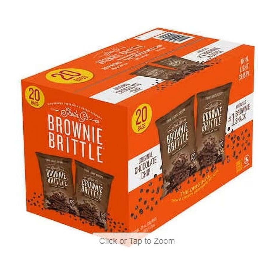 Sheila G's Chocolate Chip Brownie Brittle, 1 oz, 20 Individually Wrapped Snacks