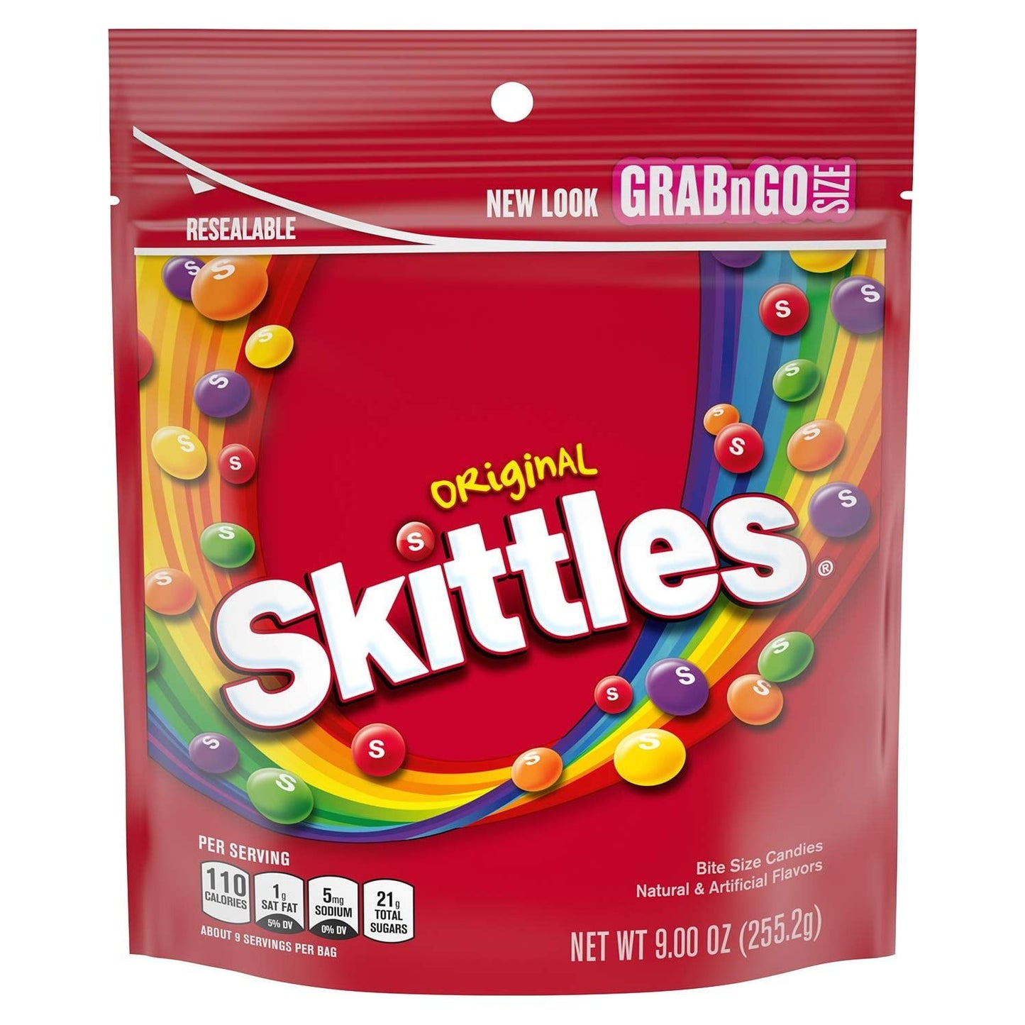 Skittles Original Summer Chewy Candy, Grab N Go, 9 Oz Resealable Candy Bag