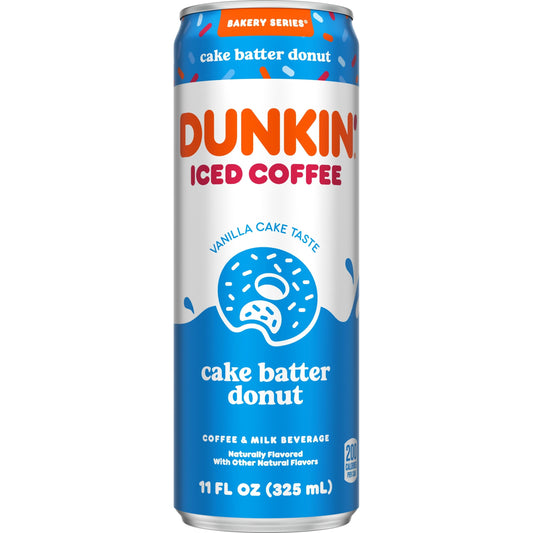 Dunkin' Cake Batter Donut Flavored Iced Coffee, 11 fl oz Can