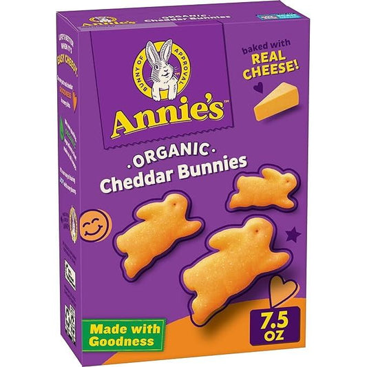 Annie's Organic Cheddar Bunny Crackers, Baked & Wholesome Snack, 7.5 oz. - Annie's