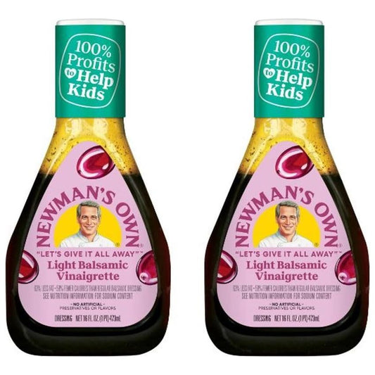 Newman's Own Light Balsamic Vinaigrette Salad Dressing, 16oz Bottle - Twin Pack