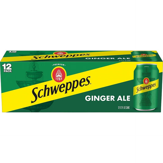 Schweppes Caffeine-Free Sparkling Ginger Ale, 12 fl oz, 12 Pack