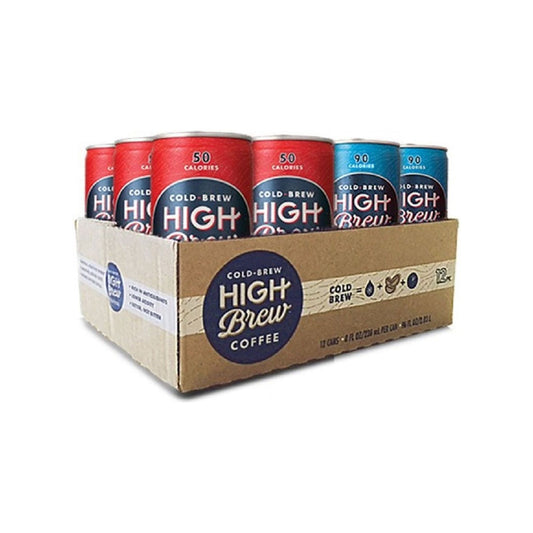 High Brew Coffee, Cold Brew, Double Espresso/Mexican Vanilla, Red & Blue Variety Pack,8 Fl Oz (Pack of 12)