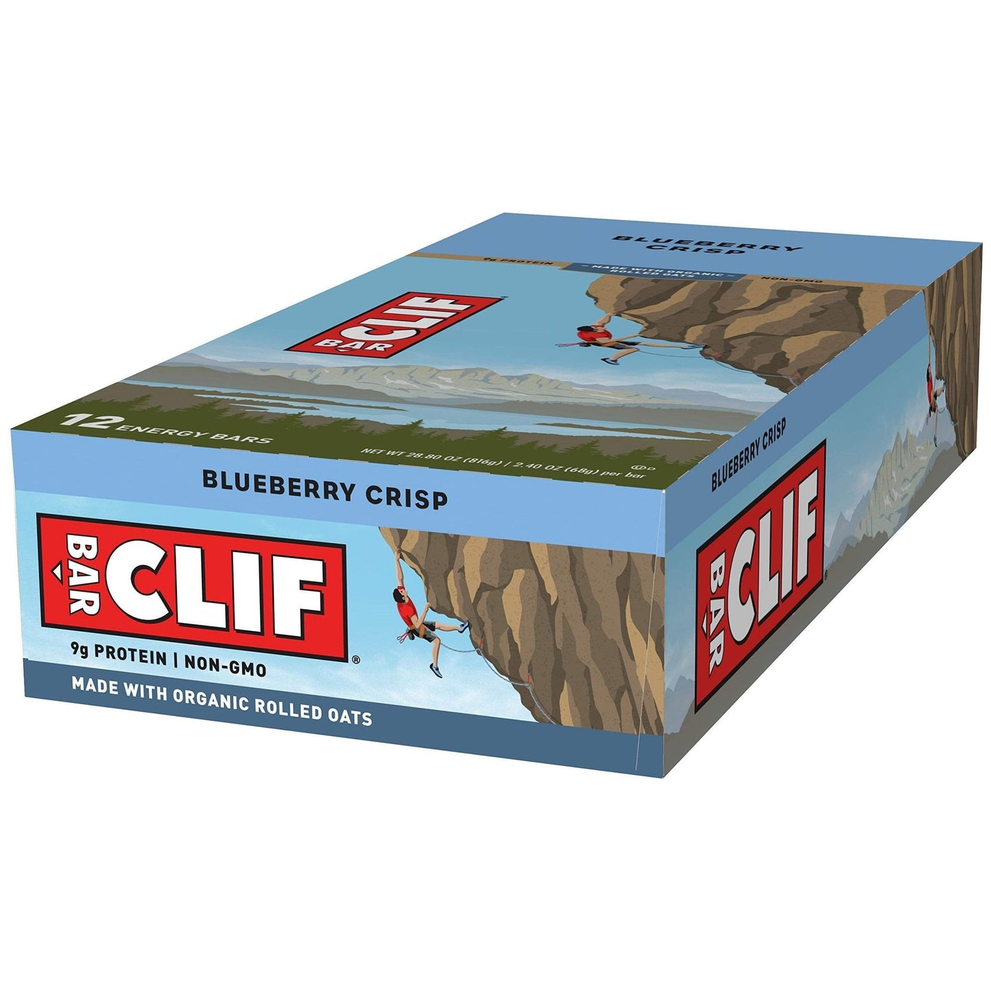 Clif Bar Blueberry Crisp - 2.4 oz Protein Energy Bars - 12 Count Pack