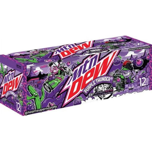 Mtn Dew Purple Thunder - Limited Edition Flavor - 12 Oz Cans - 12 Pack