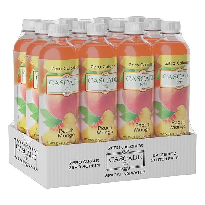 Peach Mango Cascade Ice Sparkling Water, 17.2 Fl Oz (12-Pack)