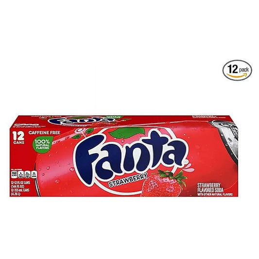 Fanta Strawberry Delight Soft Drink - 12 Count Pack