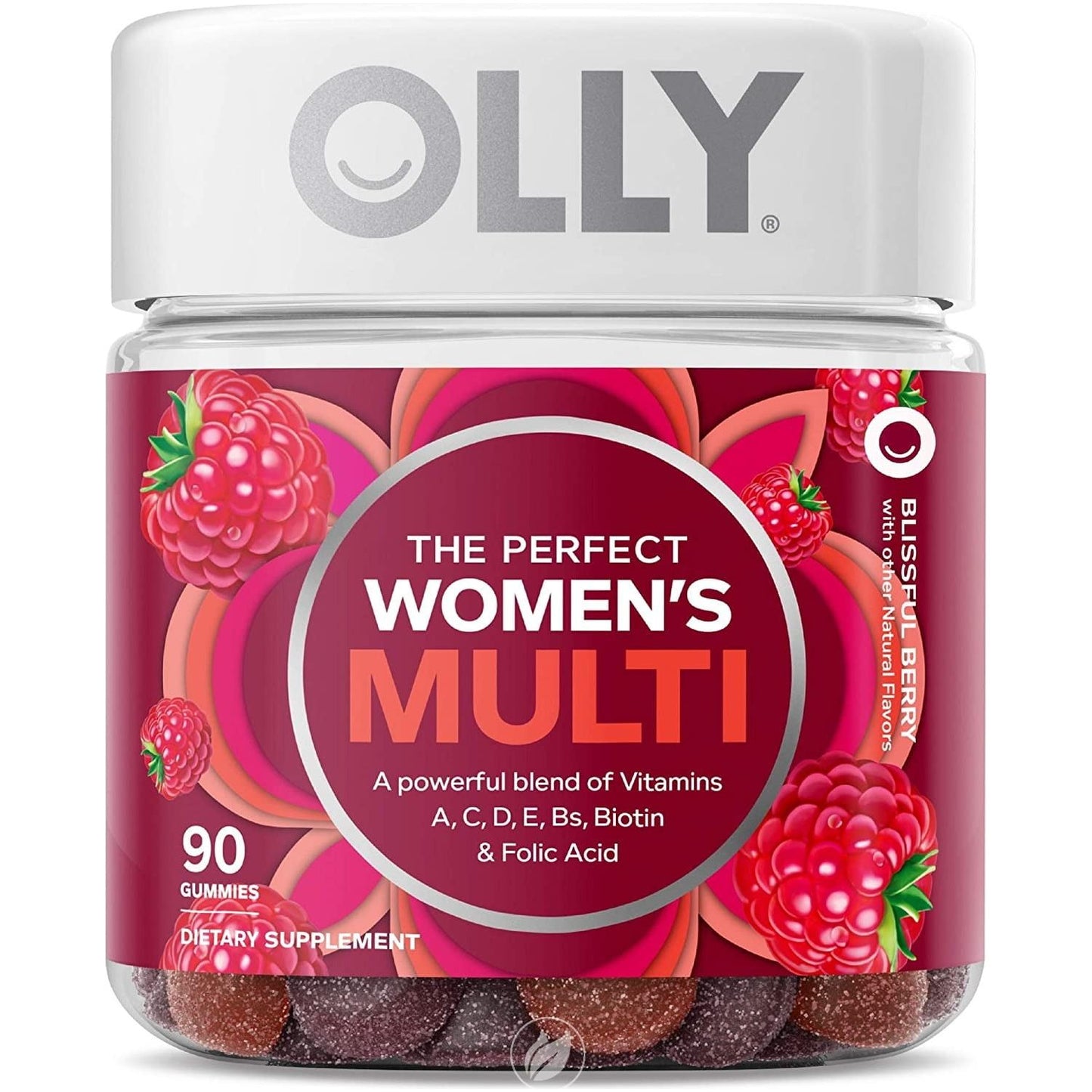 Olly Perfect Women's Multi Gummies, Blissful Berry, 90 Ct, Pack of 2