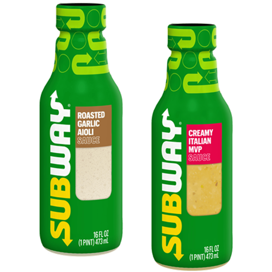 Subway Gourmet Roasted Garlic Aioli & Creamy Italian Sauce Duo, 16 fl. oz. Bottles