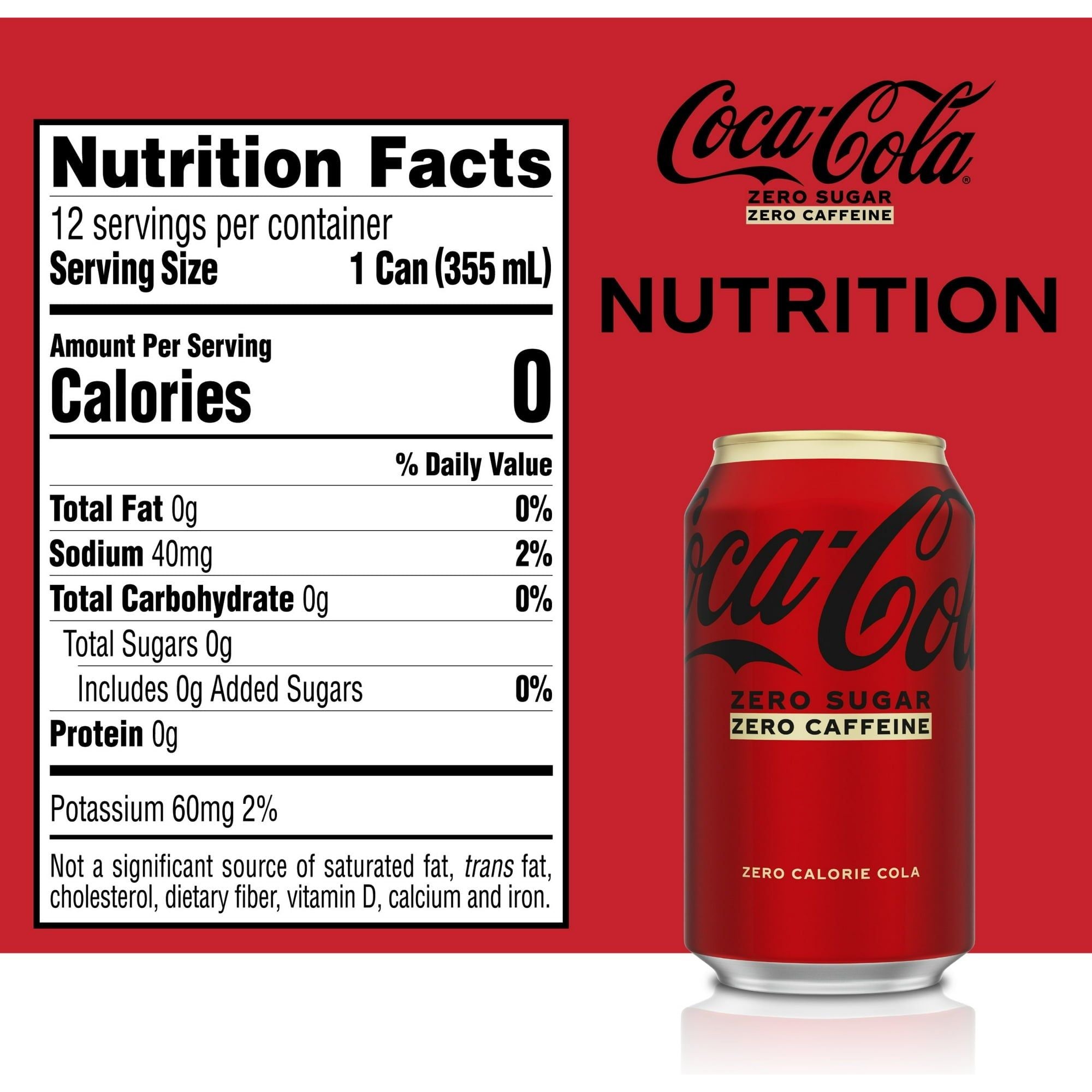 Caffeine-Free Coke Zero 24-Pack Cans - 12 Oz - Coca-Cola