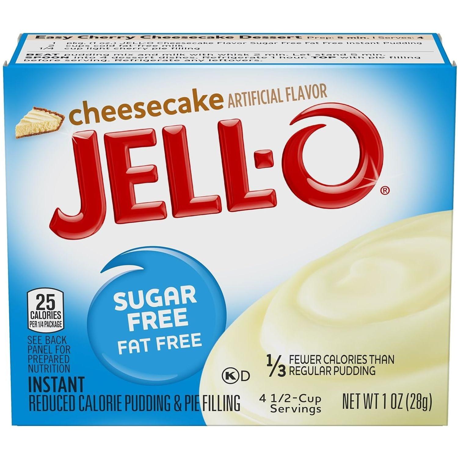 Sugar-Free Fat-Free Jell-O Instant Cheesecake Pudding & Pie Filling - 6 Pack (1 oz Boxes) - Jell-O