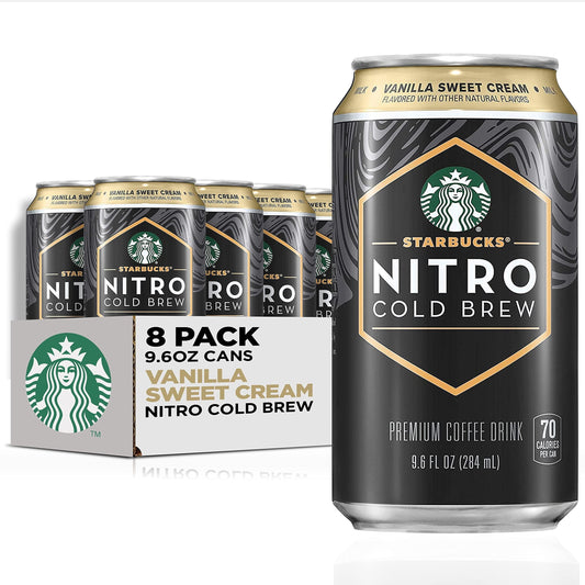 Starbucks Nitro Cold Brew, Vanilla Sweet Cream 9.6 Fl Oz Can (8 Pack)