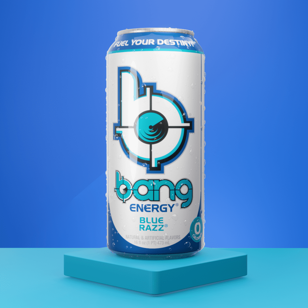 BANG Energy Drink, Blue Raspberry Blast, 16 oz, Pack of 4