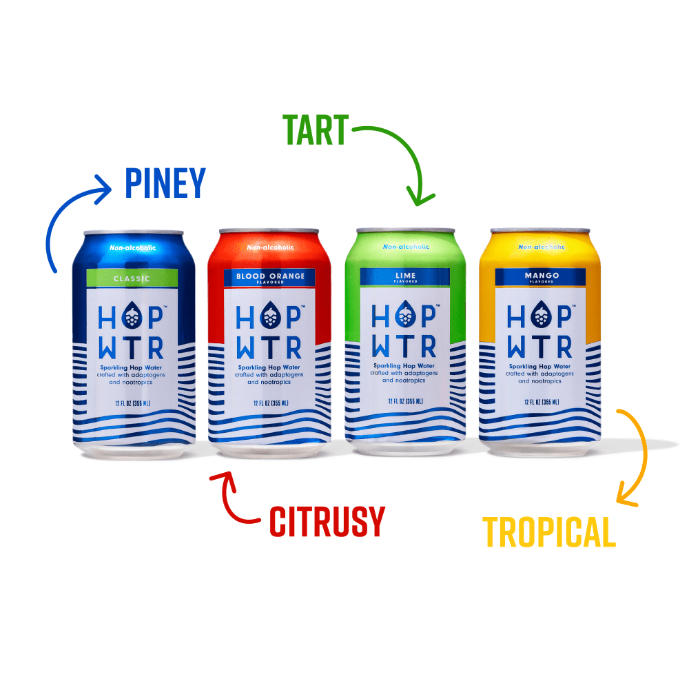 Hop-Infused Sparkling Water Variety Pack - Alcohol-Free, Zero Calories, Low Carb - 12 Cans