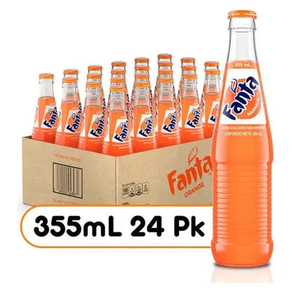 Fanta Orange Glass Bottles - 355 ml - 24 Count Pack