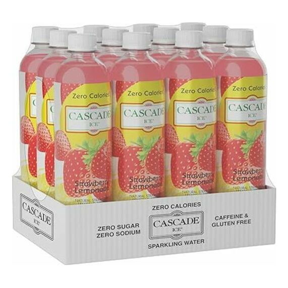 Strawberry Lemonade Cascade Ice Sparkling Water, 17.2 Fl Oz (12-Pack)