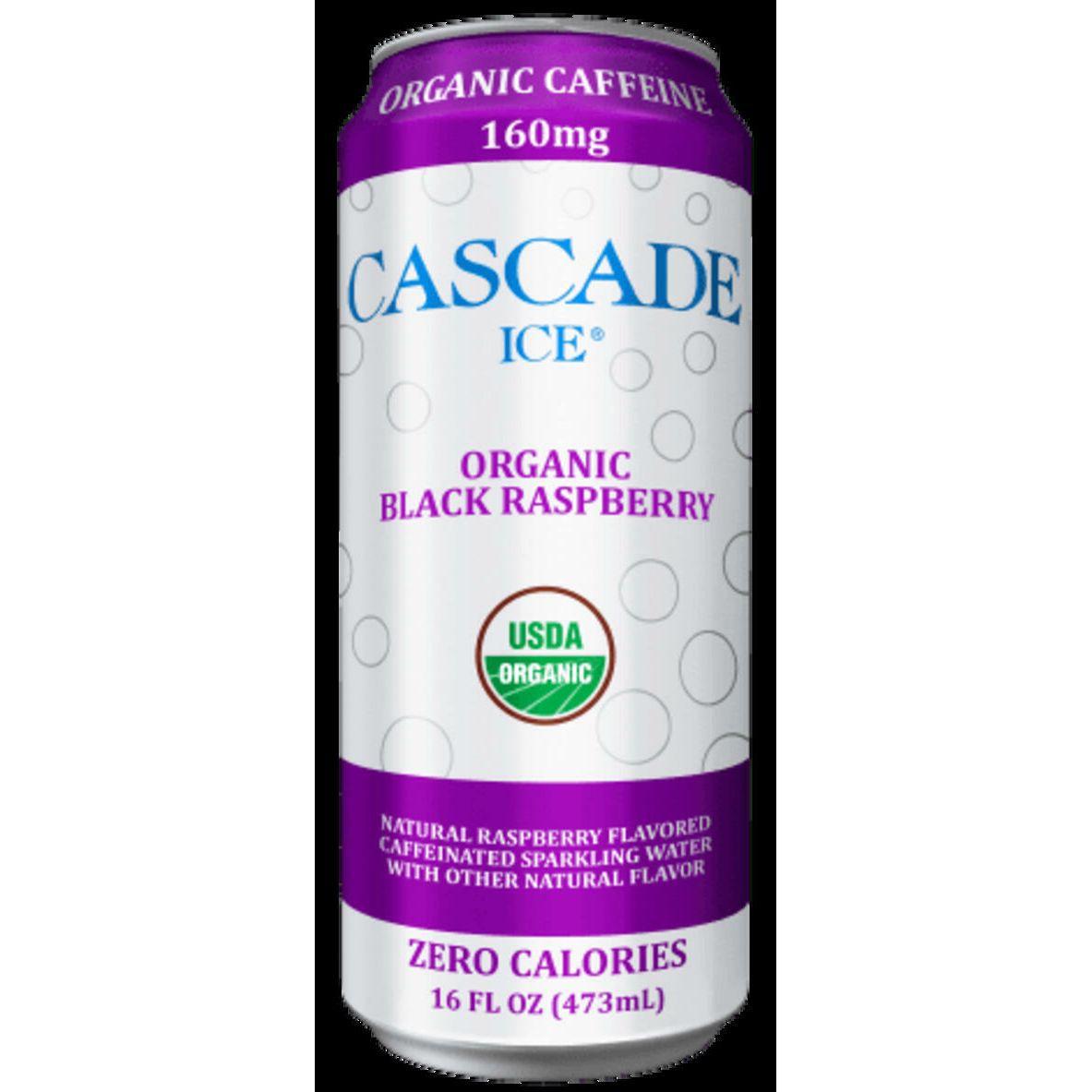 Sparkling Black Raspberry Energy Water - Cascade Ice Caffeinated 16oz Can (12-Pack) - Cascade Ice