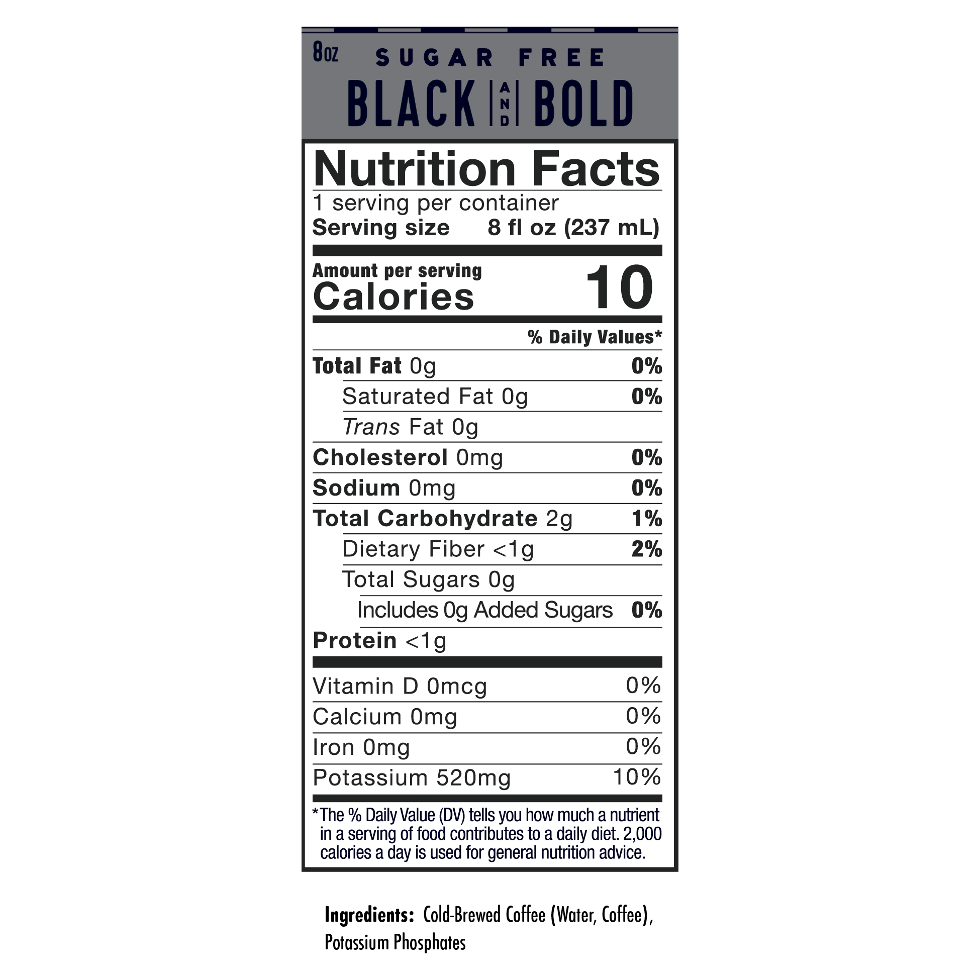 High Brew Cold-Brew Coffee, Black and Bold, 8 oz. Can - High Brew